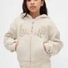Sudadera con capucha para niños con logo gráfico y forro de sherpa