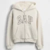 Sudadera con capucha para niños con logo gráfico y forro de sherpa