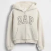 Sudadera con capucha para niños con logo gráfico y forro de sherpa