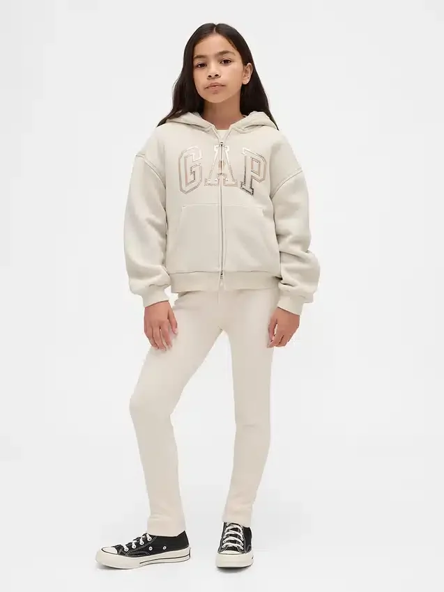Sudadera con capucha para niños con logo gráfico y forro de sherpa