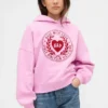 Sudadera con capucha para niños Vintagesoft con logo de corazón extragrande