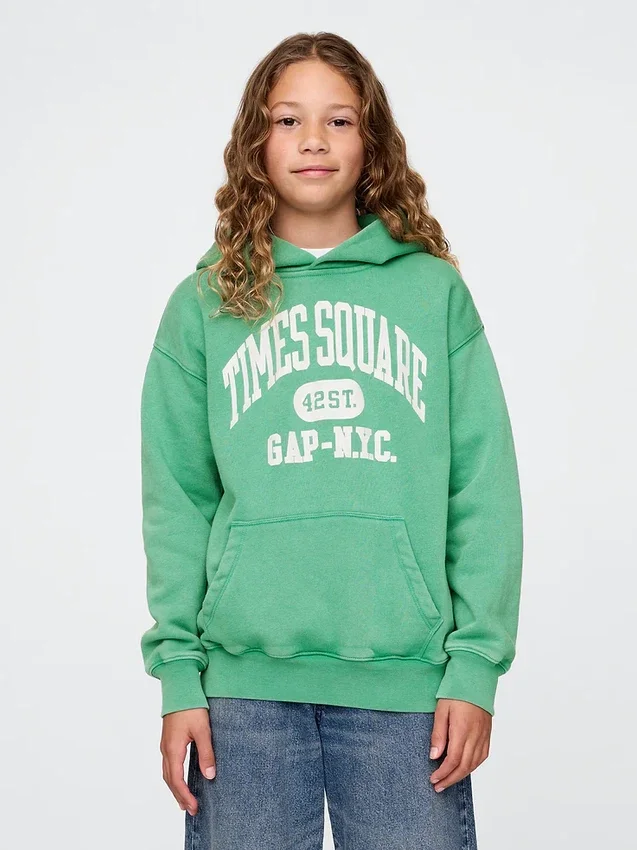 Sudadera con capucha Vintagesoft NYC Times Square para niños