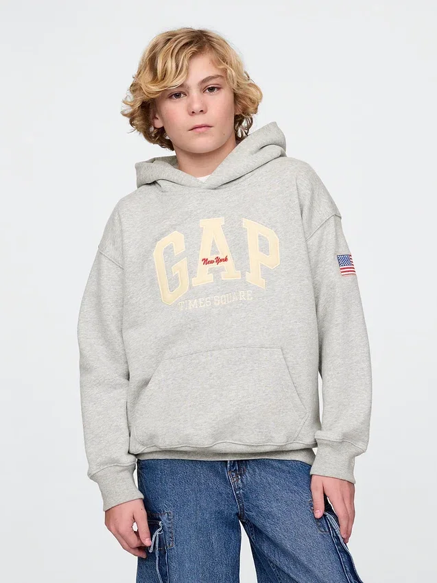 Sudadera con capucha Vintagesoft NYC Times Square para niños