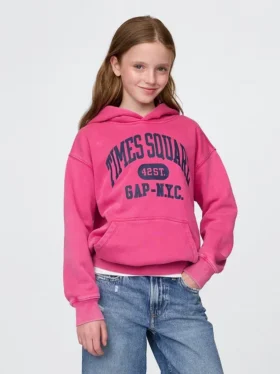 Sudadera con capucha Vintagesoft NYC Times Square para niños