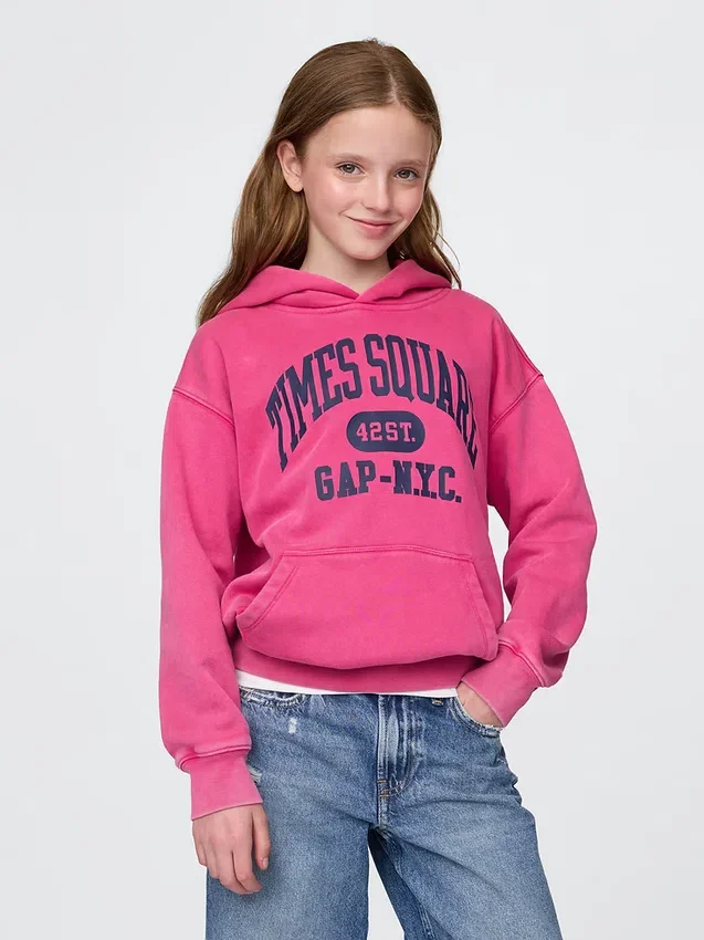 Sudadera con capucha Vintagesoft NYC Times Square para niños