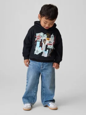 Sudadera con capucha Vintagesoft para niños pequeños con diseño de Jean-Michel Basquiat