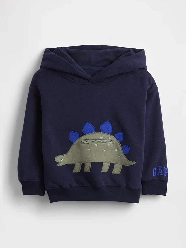 Sudadera con capucha y bolsillo «Dino-Pocket» Vintagesoft para Bebé y Niño