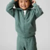 Sudadera con capucha y cremallera completa de punto waffle para bebés y niños