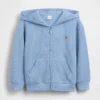 Sudadera con capucha y cremallera completa de punto waffle para bebés y niños