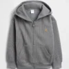 Sudadera con capucha y cremallera completa de punto waffle para bebés y niños