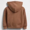 Sudadera con capucha y cremallera completa de punto waffle para bebés y niños