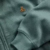 Sudadera con capucha y cremallera completa de punto waffle para bebés y niños