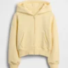 Sudadera con capucha y cremallera completa para niños Vintagesoft, de corte holgado y con ribete de encaje