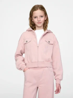Sudadera con capucha y cremallera corta Vintagesoft para niños