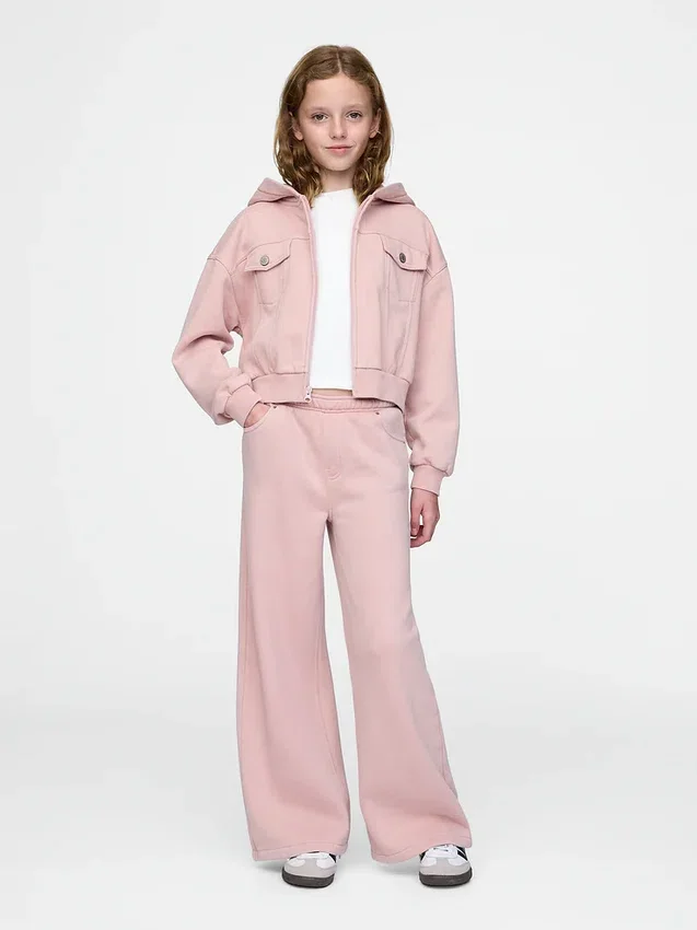 Sudadera con capucha y cremallera corta Vintagesoft para niños