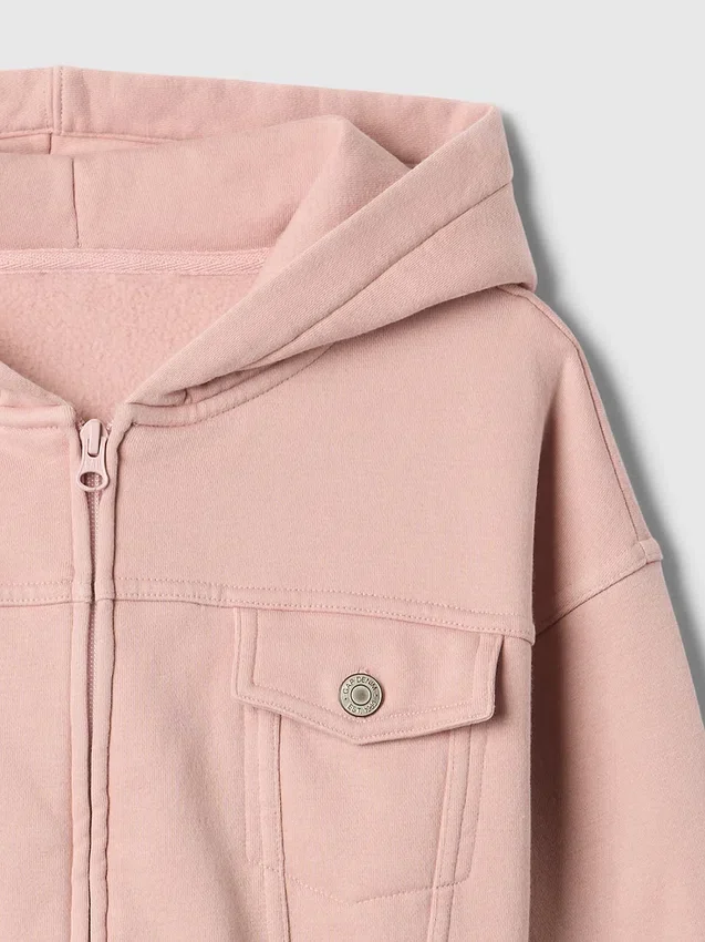 Sudadera con capucha y cremallera corta Vintagesoft para niños