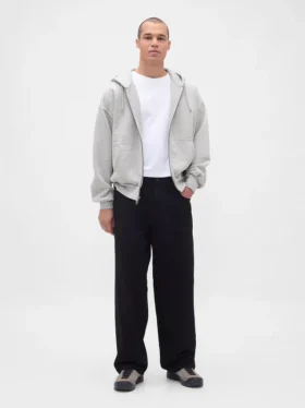 Sudadera con capucha y cremallera de felpa francesa extra gruesa para adultos