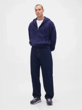 Sudadera con capucha y cremallera de felpa francesa extra gruesa para adultos