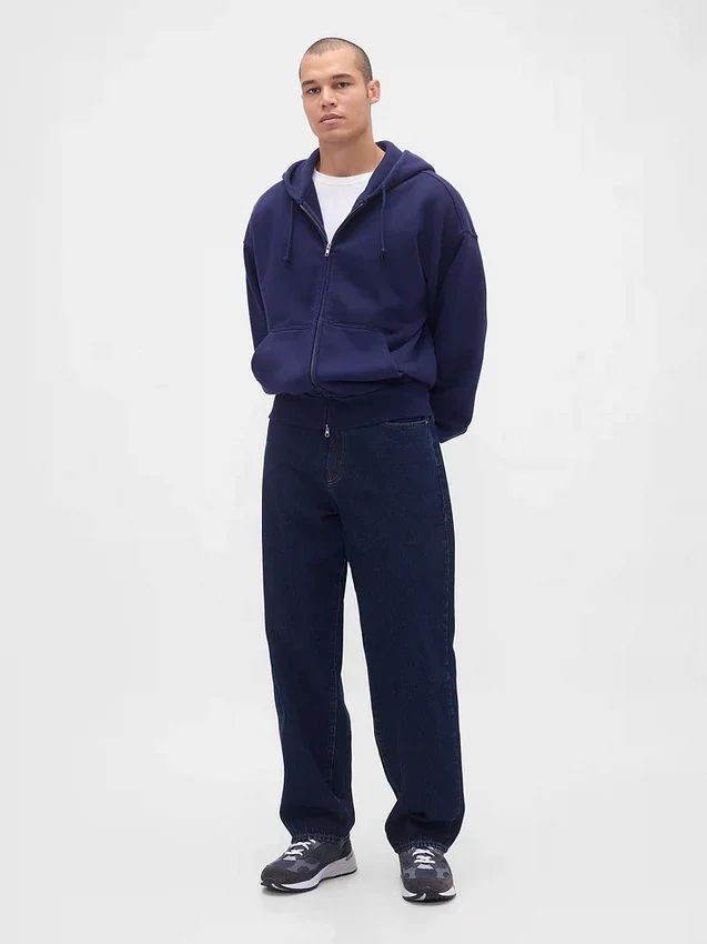 Sudadera con capucha y cremallera de felpa francesa extra gruesa para adultos