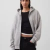 Sudadera con capucha y cremallera de felpa francesa extra gruesa para adultos
