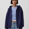 Sudadera con capucha y cremallera de felpa francesa extra gruesa para adultos