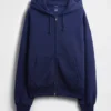 Sudadera con capucha y cremallera de felpa francesa extra gruesa para adultos