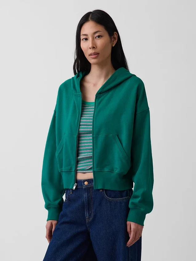 Sudadera con capucha y cremallera de felpa Vintagesoft