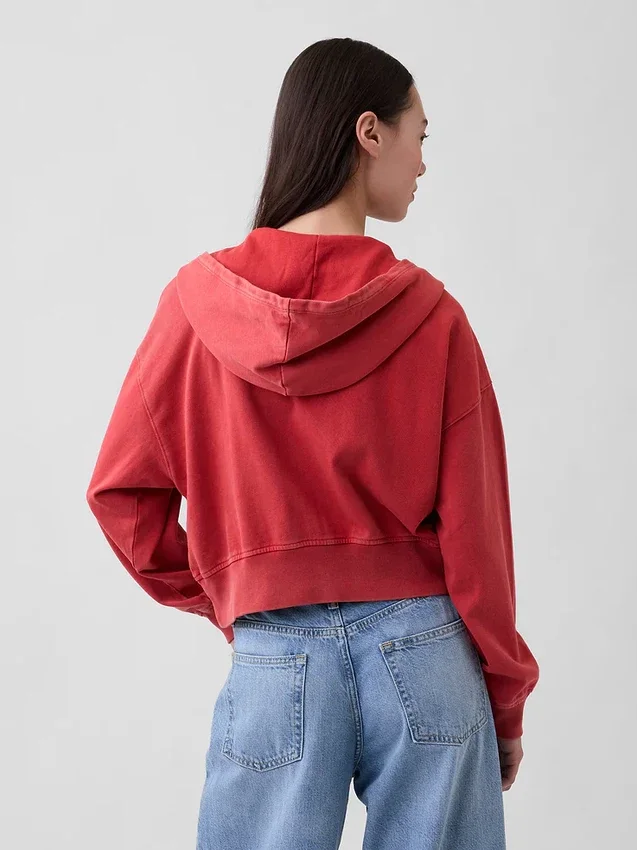 Sudadera con capucha y cremallera de felpa Vintagesoft