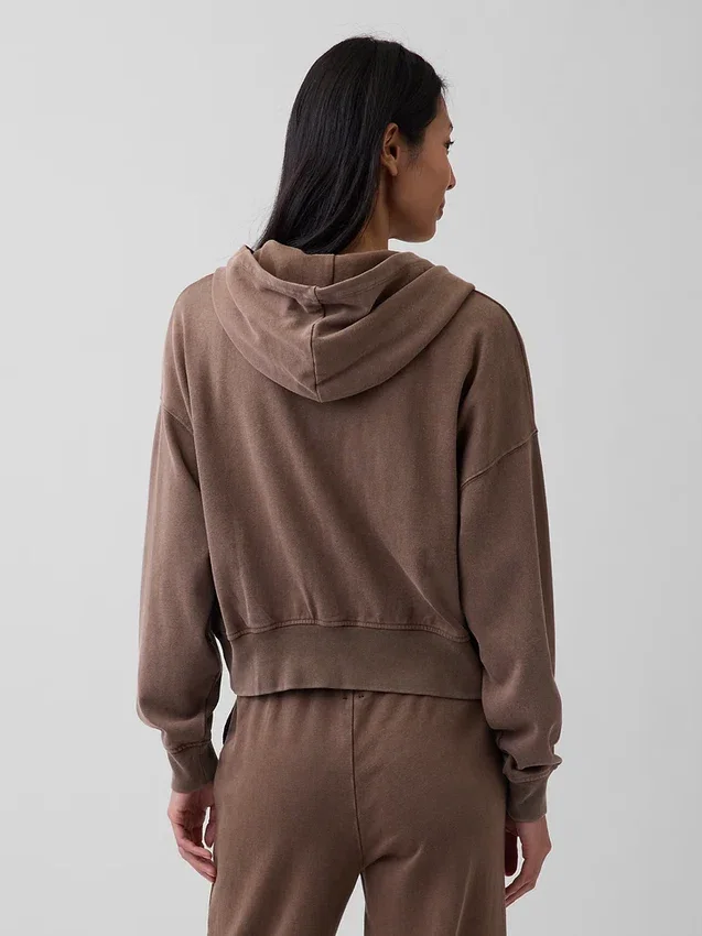 Sudadera con capucha y cremallera de felpa Vintagesoft