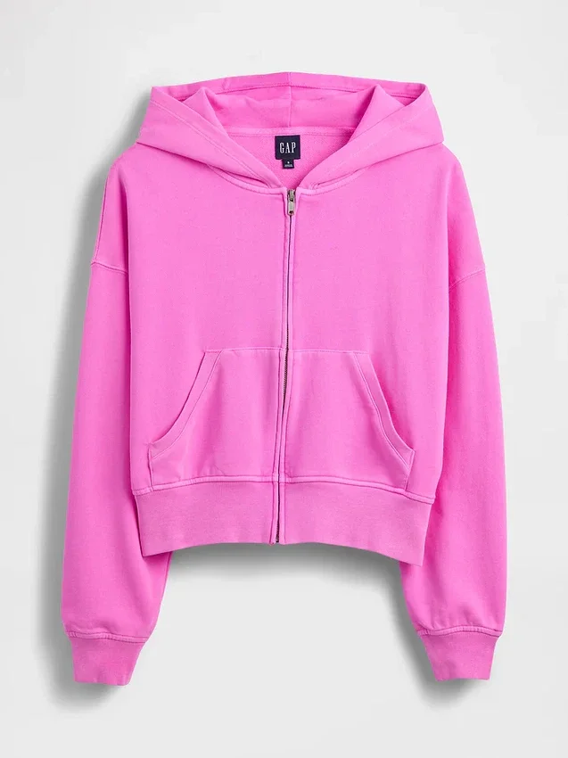 Sudadera con capucha y cremallera de felpa Vintagesoft