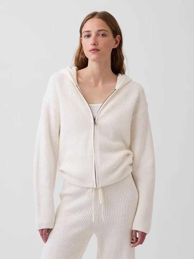 Sudadera con capucha y cremallera de punto Shaker oversize de CashSoft