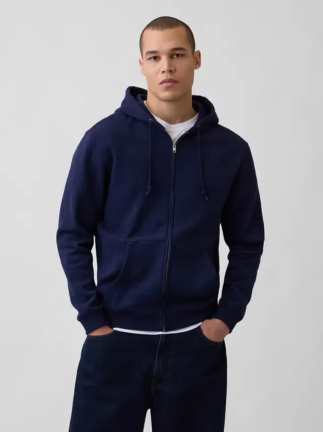 Sudadera con capucha y cremallera holgada Vintagesoft para adultos