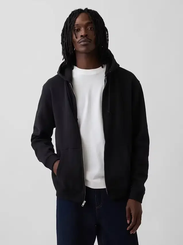 Sudadera con capucha y cremallera holgada Vintagesoft para adultos
