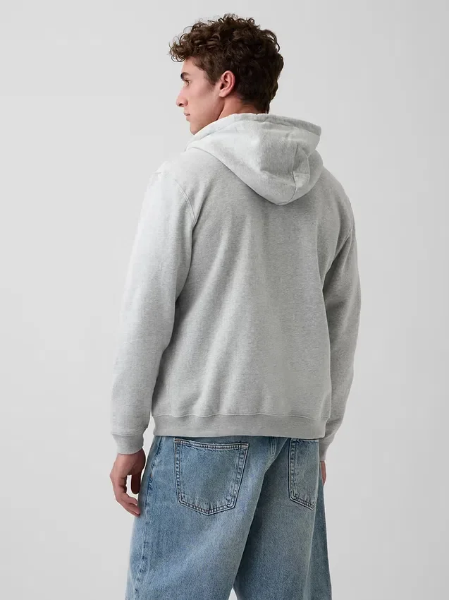 Sudadera con capucha y cremallera holgada Vintagesoft para adultos