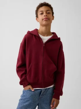 Sudadera con capucha y cremallera holgada Vintagesoft para niños