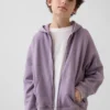 Sudadera con capucha y cremallera holgada Vintagesoft para niños