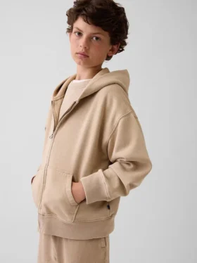 Sudadera con capucha y cremallera holgada Vintagesoft para niños