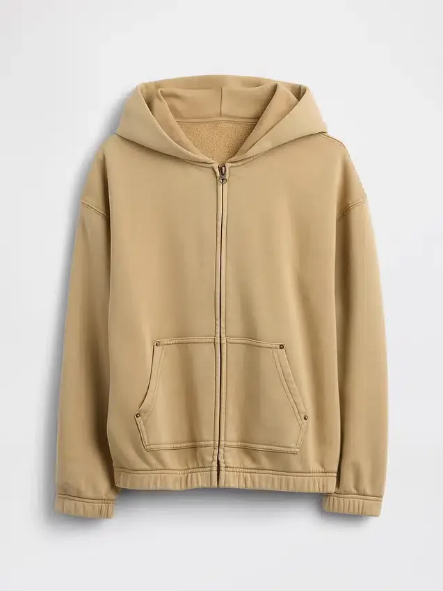 Sudadera con capucha y cremallera holgada Vintagesoft para niños