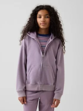 Sudadera con capucha y cremallera holgada Vintagesoft para niños