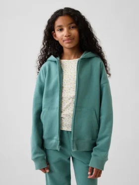 Sudadera con capucha y cremallera holgada Vintagesoft para niños