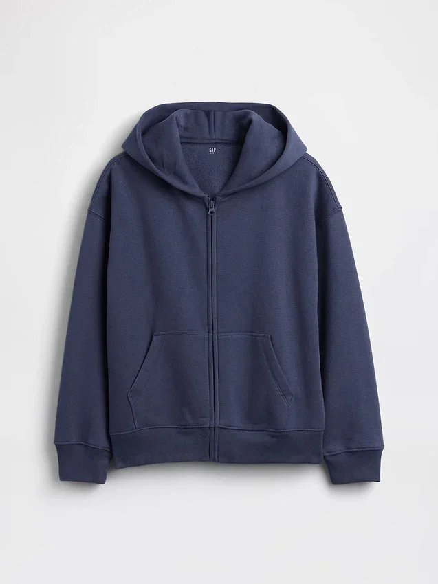 Sudadera con capucha y cremallera holgada Vintagesoft para niños