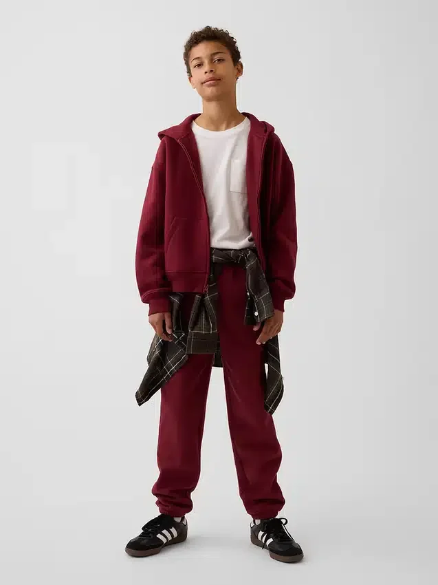 Sudadera con capucha y cremallera holgada Vintagesoft para niños