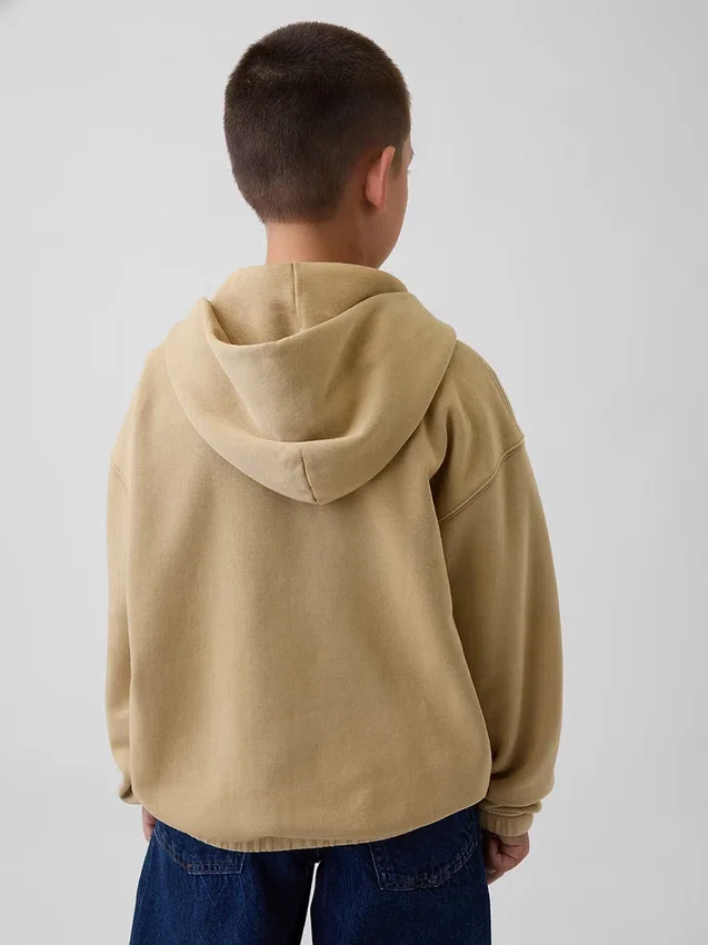 Sudadera con capucha y cremallera holgada Vintagesoft para niños