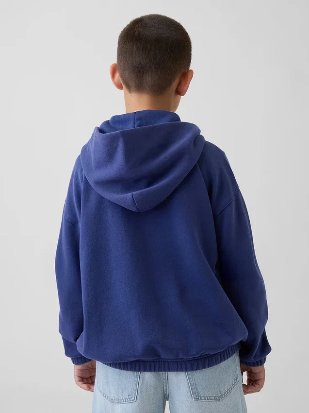 Sudadera con capucha y cremallera holgada Vintagesoft para niños