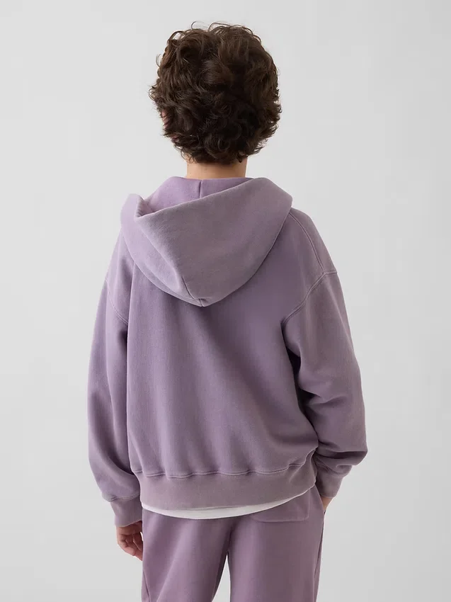 Sudadera con capucha y cremallera holgada Vintagesoft para niños