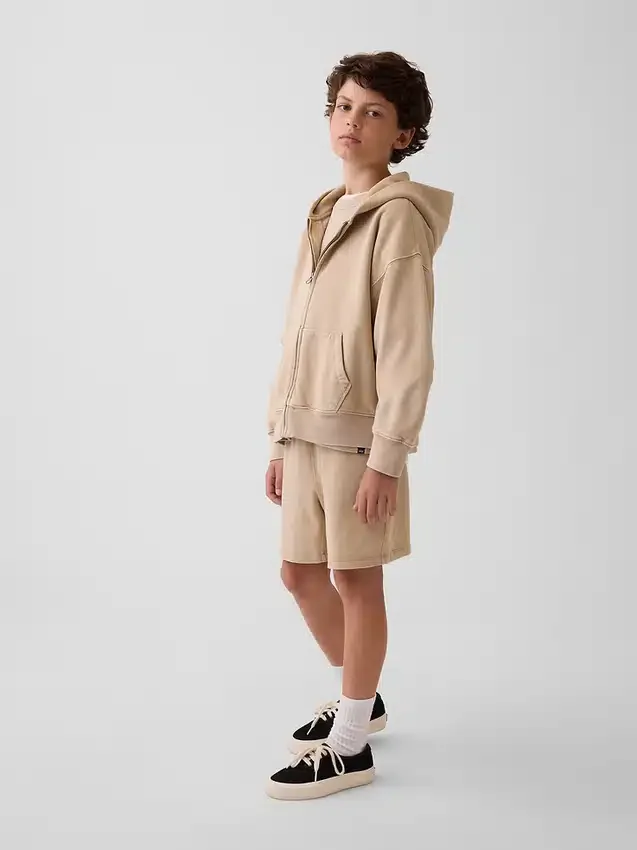 Sudadera con capucha y cremallera holgada Vintagesoft para niños