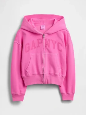 Sudadera con capucha y cremallera oversize con logo Vintagesoft para niños