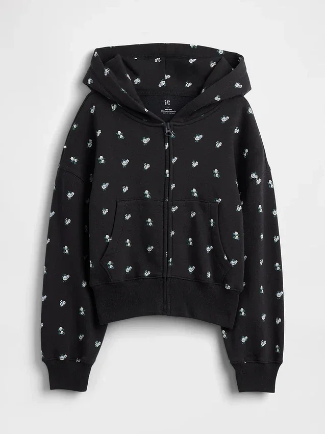 Sudadera con capucha y cremallera oversize con logo Vintagesoft para niños