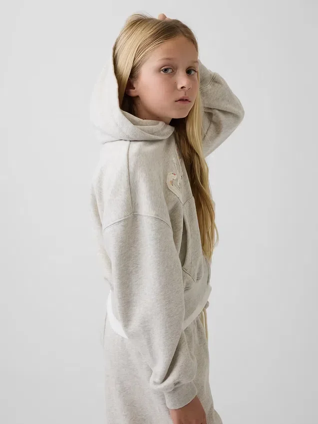 Sudadera con capucha y cremallera oversize con logo Vintagesoft para niños