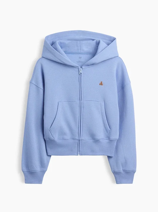 Sudadera con capucha y cremallera oversize con logo Vintagesoft para niños